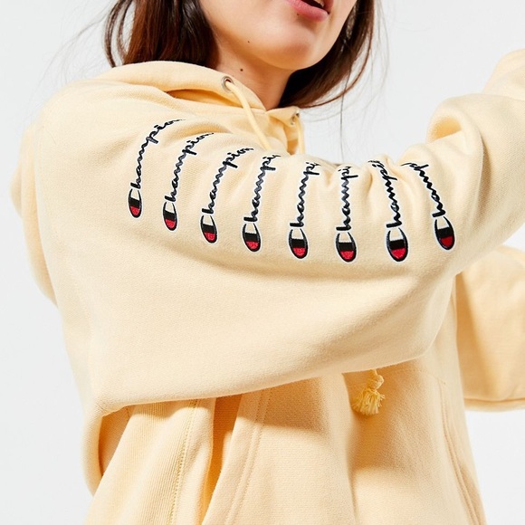 champion arm logo hoodie